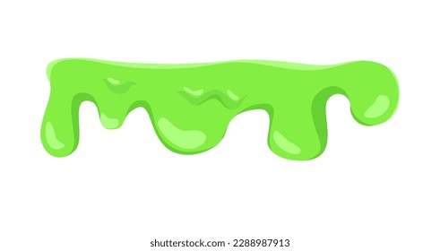 Concept Slime spot liquid. A flat vector design of a green slime spot, with a liquid consistency, illustrated in a cartoonish style on a white background. Vector illustration.