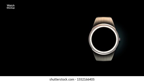 Concept of smart watches. Vector realistic illustration with a futuristic style. smart watch black color background.
