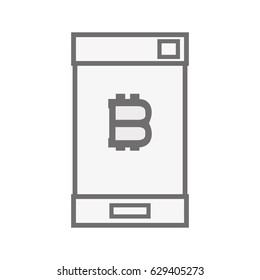 concept smartphone with bitcoin money symbol