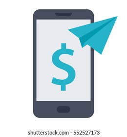 Concept of smartphone for mobile money transfer