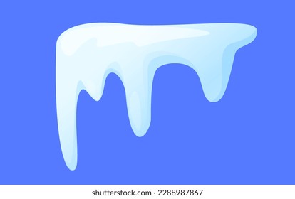 Concept Snow ice liquid spot. The illustration is a flat vector design that showcases a minimalist concept of a snow cap on a blue background. Vector illustration.