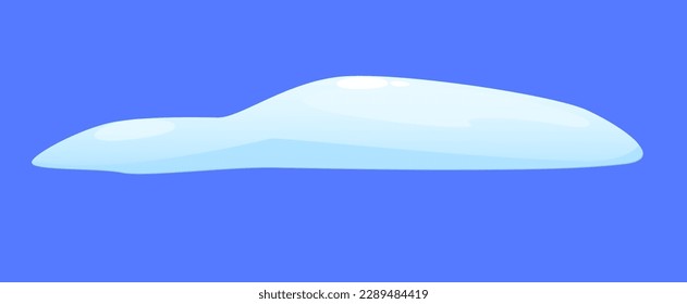 Konzept Schneeeis Flüssige Stelle. Die Illustration ist ein flaches Vektordesign, das ein realistisches und detailliertes Konzept einer Schneekappe auf blauem Hintergrund zeigt. Vektorgrafik.