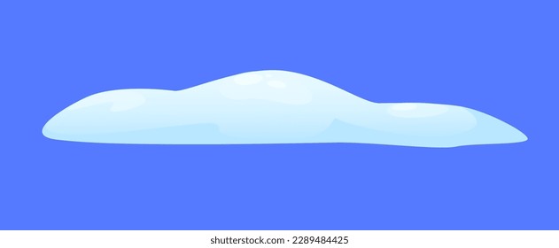 Konzept Schneeeis Flüssige Stelle. Die Illustration ist ein flaches Vektordesign, das ein minimalistisches und abstraktes Konzept einer Schneekappe auf blauem Hintergrund zeigt. Vektorgrafik.