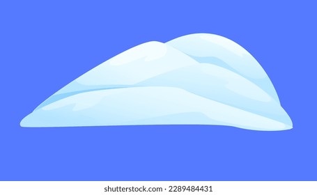 Concept Snow ice liquid spot. The illustration is a flat vector design that features a winter-themed concept of a snow cap on a blue background. Vector illustration.