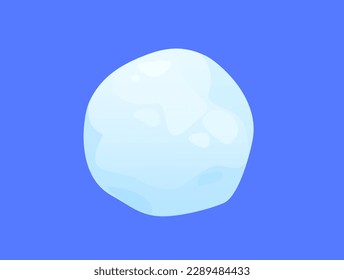 Concept Snow ice liquid spot. The illustration is a flat vector design that showcases a realistic concept of a snowball on a blue background. Vector illustration.