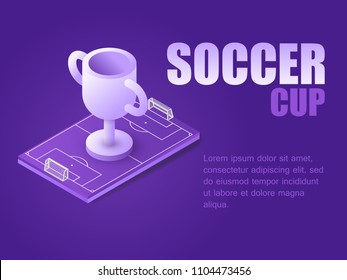Concept Soccer Cup Vector Illustration Isometric Stock Vector (Royalty Free) 1104473456