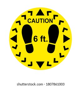 Concept social distancing. People should stand here or wait here on the floor sticker shoe print. Line up, queue line, new normal. Vector illustration in flat design. 