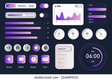 Concept for social media, income reports, various settings. frame screens. Use for mobile app or website.