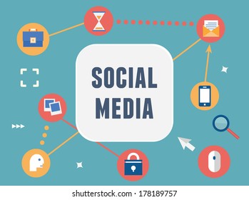 Concept of social media - vector illustration