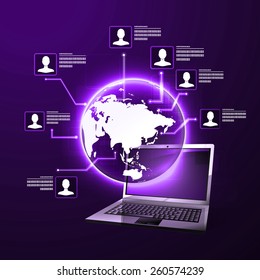 The concept of social network background with icons.