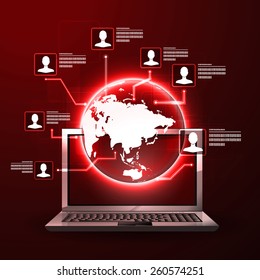 The concept of social network background with icons.