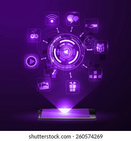 The concept of social network background with icons.