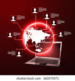 The concept of social network background with icons.
