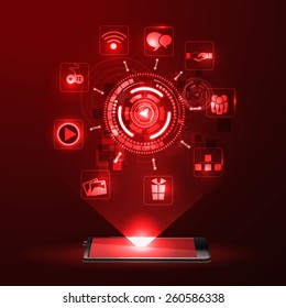 The concept of social network background with icons.