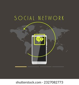 El concepto de trasfondo de redes sociales con personas e íconos.