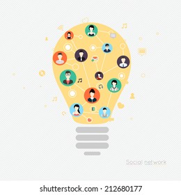 Concept for social network  for web banners and printed materials.