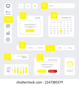 Concept for social networks, online store, statistics, schedule. frame screens. Control Panel User Interface Design and UX Kit. Use for mobile app or website.