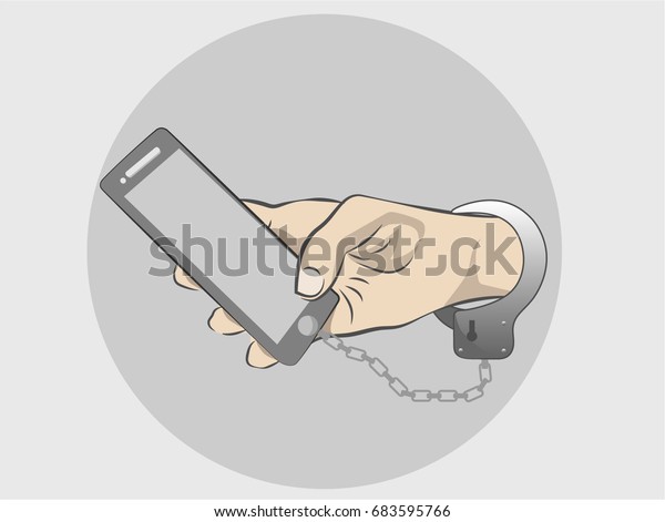 Concept Social Problem Smartphone Addiction Logo Stock Vector (Royalty ...