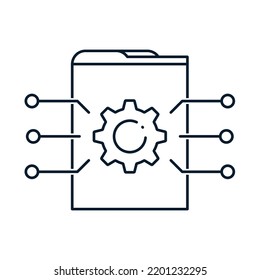 The concept of software development, internet technology, administration. Vector icon isolated on white background.
