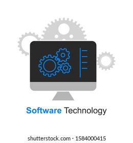 Concept of Software Technology. Flat illustration. Isolated. 