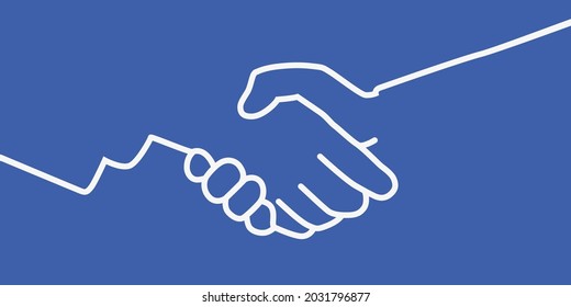 Concept of solidarity and mutual aid with the drawing of a handshake, symbol of brotherhood.