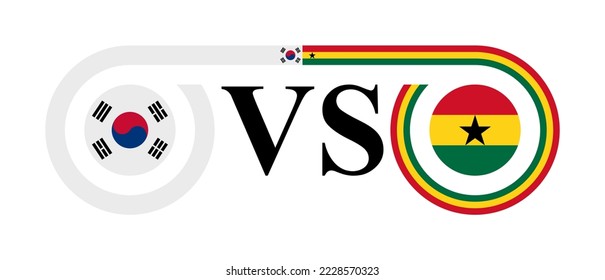 the concept of south korea vs ghana. vector illustration