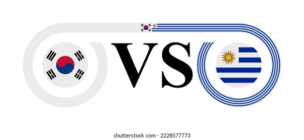 the concept of south korea vs uruguay. vector illustration