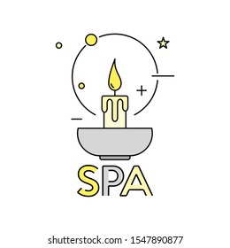 Concept of Spa. Outline thin line flat illustration. Isolated on white background. 