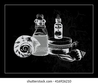 the concept of Spa procedure the black background