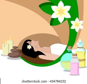 the concept of Spa procedure with image of session of massage