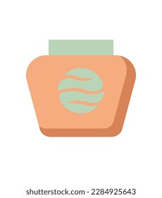 Concept Spa salon cream jar. This flat illustration concept is designed for use in web design and other digital applications, specifically for a spa salon. Vector illustration.