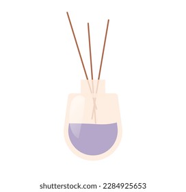 Concept Spa salon lavander aroma diffuser. This flat illustration concept is designed for use in web design and other digital applications, specifically for a spa salon. Vector illustration.