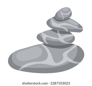 Concept Spa stones with texture stack. This flat web illustration concept shows a collection of stones for spa treatments. Vector illustration.