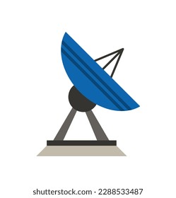 Konzept für den Transport von Raumschiffen. Diese flache Concept-Illustration zeigt eine Vektorgrafik eines minimalistischen Satelliten, der im Kosmos schwebt und auf sauberem weißem Hintergrund steht. Vektorgrafik.