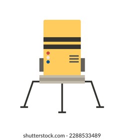 Concept Space ship transport. This flat concept illustration features a vector of a retro-style ship transport, set against a clean white background. Vector illustration.