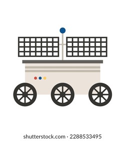 Concept Space ship transport. This flat concept illustration features a vector of a colorful ship transport, set against a clean white background. Vector illustration.
