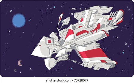 Concept of the spacecraft. The abstract construction. A hint at fantastic space ships.