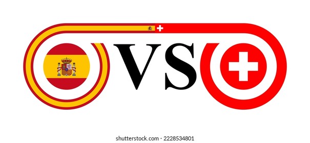 el concepto de españa vs suiza. ilustración vectorial