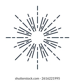 Concept of sparkler, celebration. Vector linear icon isolated on white background.