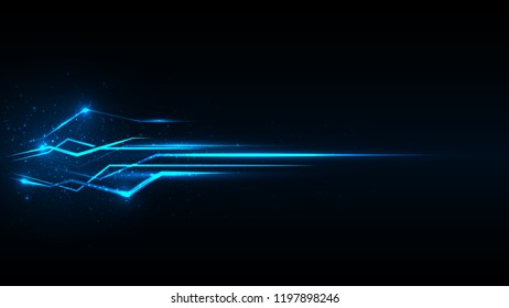 The concept of speed drawing. Energy flows and shining crystals. The flow of sharp lines. Dynamic vector design