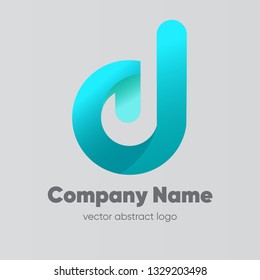Concept of spiral vector logo. Abstract logo. Logo letter D