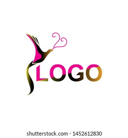 the concept of a spirit logo, a picture of a hand that resembles a flying bird, symbolizes freedom, progress, excellence, enthusiasm, spirit.