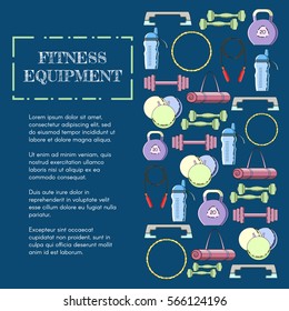 Concept of sport equipment background. Vector illustration icon set
