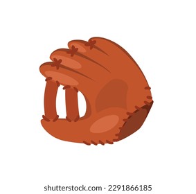 Concepto Guante de productos deportivos. La ilustración muestra un guante de béisbol marrón representado en un estilo vectorial plano. El diseño es minimalista y destaca la forma del guante. Ilustración vectorial.