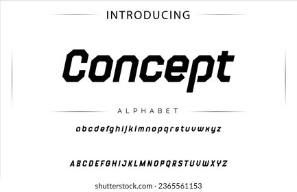 Concept Sport Modern Italic Alphabet Font. Typography urban style fonts for technology, digital, movie logo design. vector illustration