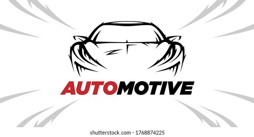 Concept sports car logo style design. Automotive supercar showroom emblem. Performance motor vehicle dealership sign. Vector illustration.