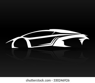 Concept Sports car Vehicle outlines graphic