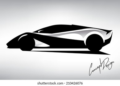 Concept Sportscar Vehicle Silhouette 07