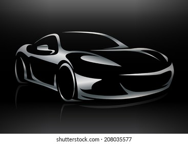 Concept Sportscar Vehicle Silhouette 2