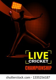 Concept of sportsman playing Cricket match sport. Vector illustration